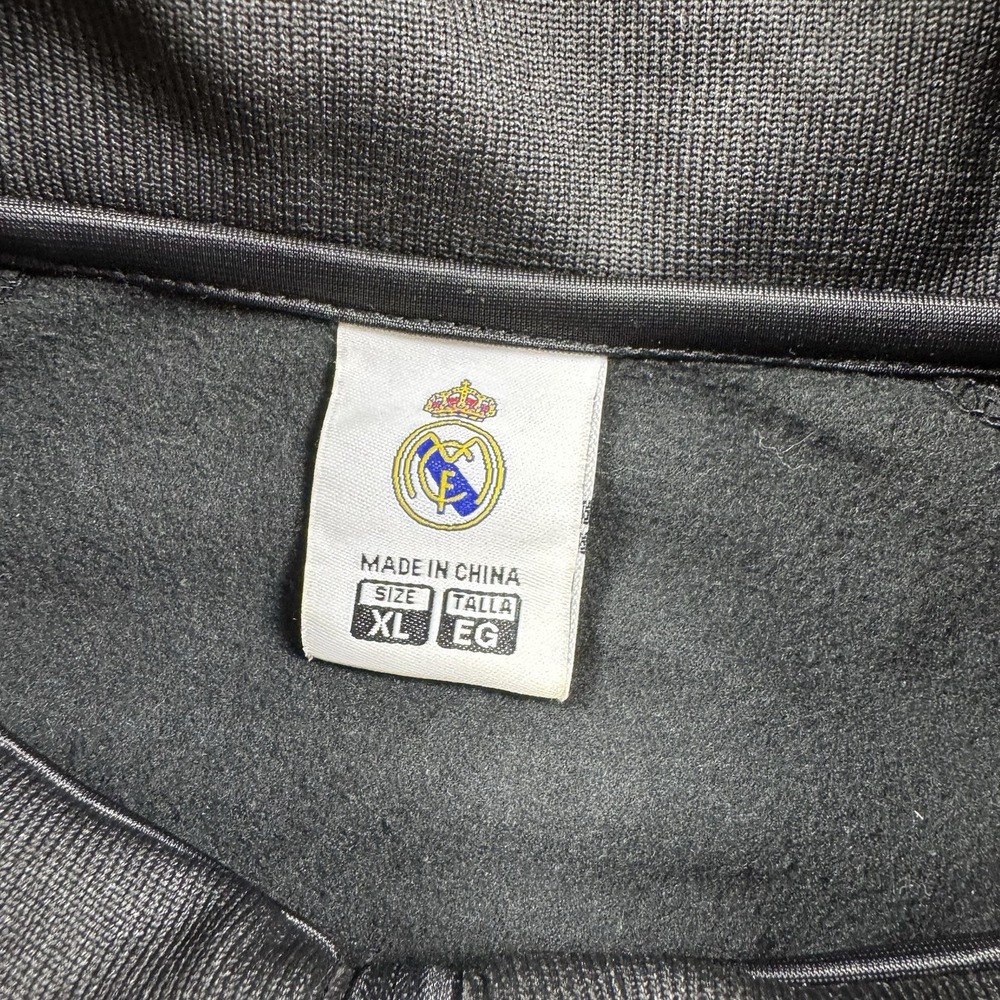 Real Madrid Jacket‎ Mens XL Black Pink Track Full Zip Embroidered Shimmer Y2K - Picture 5 of 8